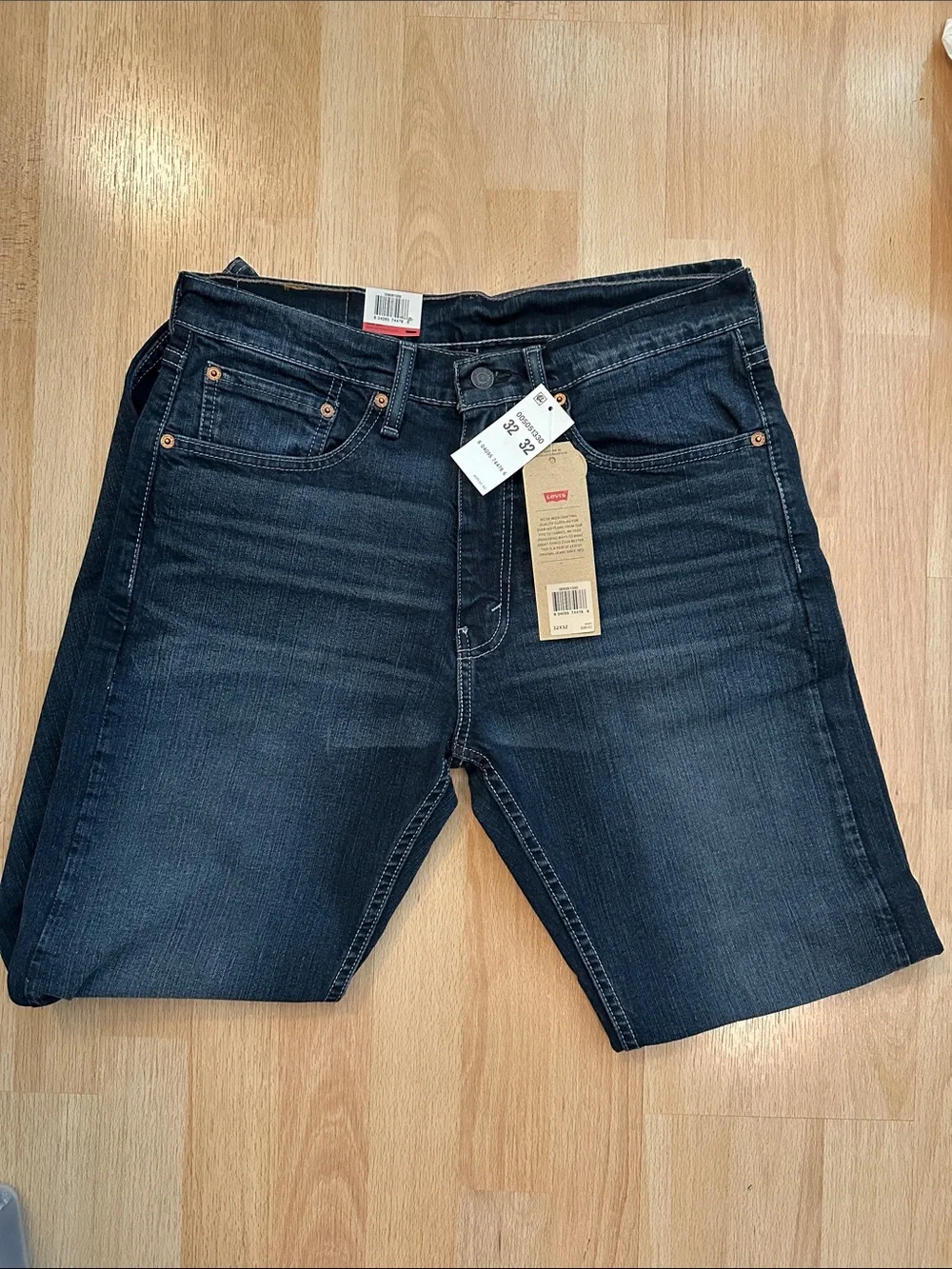 Men’s Authentic Levi’s 505 32 x 32 Dark Wash Jeans NWT - Picture 3 of 7